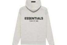 Light Gray Essentials Fleeces Thick Hoodie keeps you warm and stylish