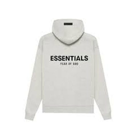 Light Gray Essentials Fleeces Thick Hoodie keeps you warm and stylish